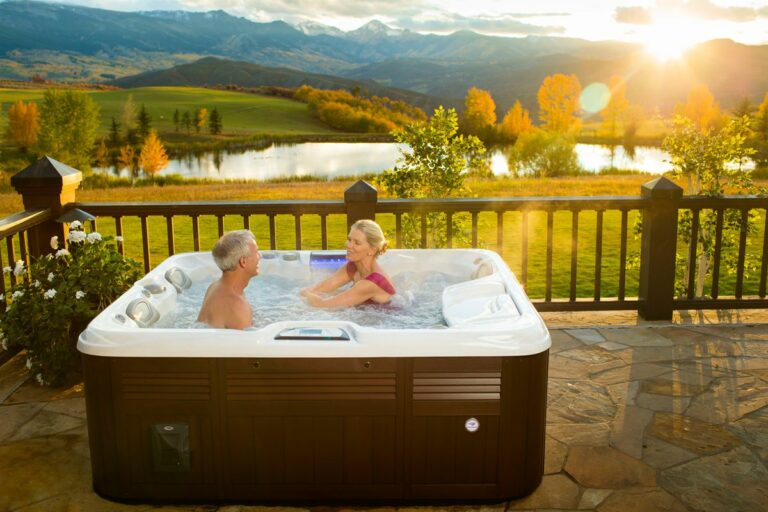 couple in hot tub