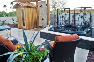 backyard hot tub sauna patio furniture in Scottsdale