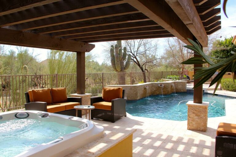 backyard hot tub and pool in Arizona