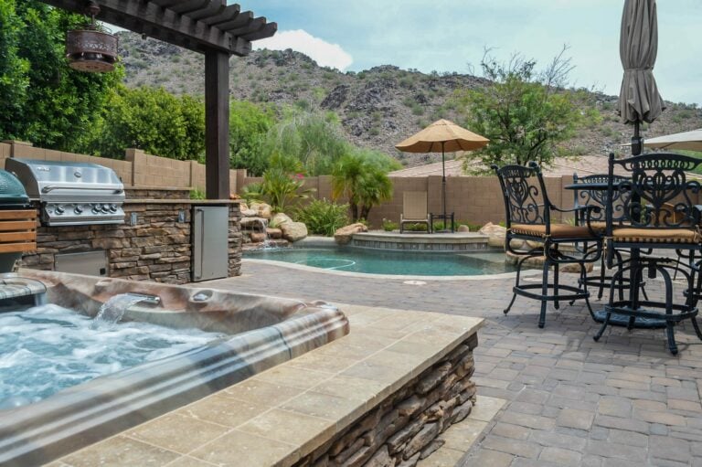 backyard hot tub and pool in Arizona
