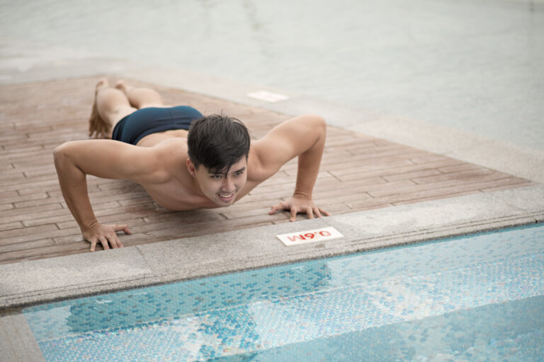 Doing push-ups