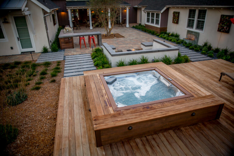 Jacuzzi Hot Tub installation in backyard deck in Scottsdale, Arizona