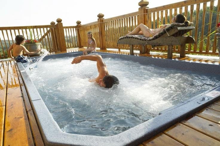 Person working out in a swim spa in Scottsdale, Arizona.