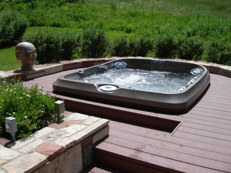 hot tub installation in deck