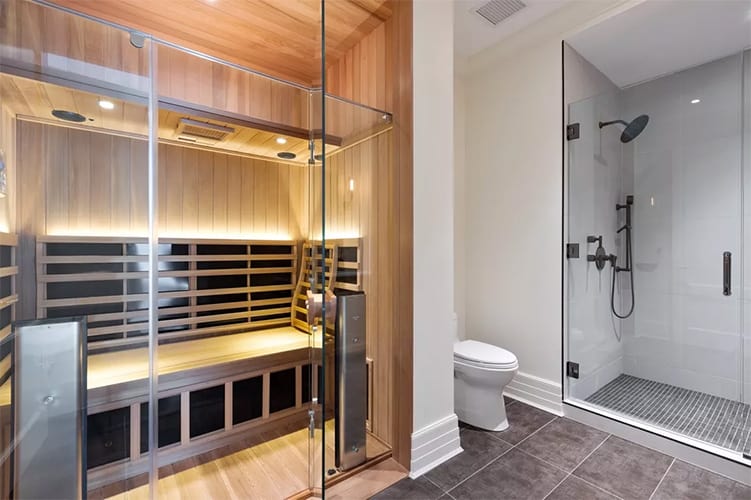 Infrared Sauna installed in a modern washroom.