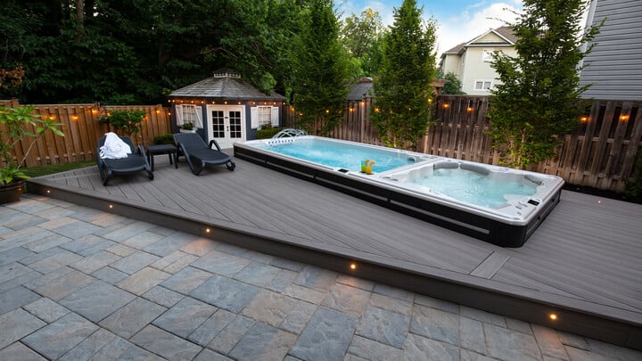 hydropool swim spa installation - dual temp - are swim spas worth it