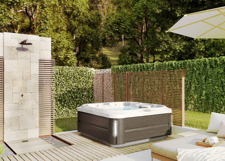 hot tub landscaping on a budget