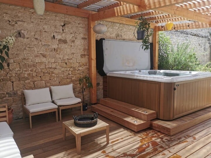 hot tub landscaping on a budget